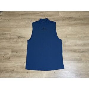Under Armour UA Rush Sleeveless Tank Top Mens Sz S Small Blue Tank Top Gym